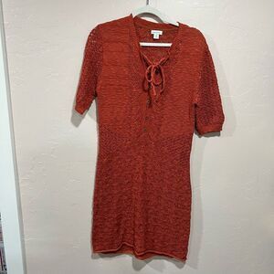 Sundance CROCHET boho Pretty In Pointelle Dress